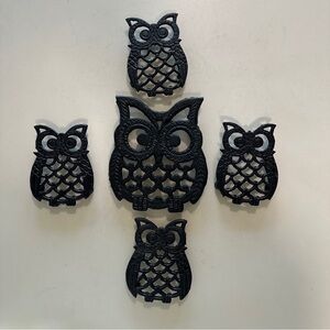Vintage Cast Iron Owl Trivets